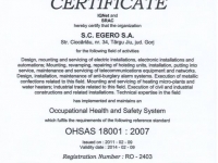 Certificat ISO18001 Targu Jiu