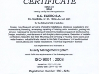 Certificat ISO9001 Targu Jiu